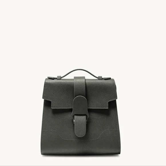 Senreve Mini Alunna Convertible Backpack Satchel Bag Pebbled Leather Dark Green SENREVE main image 4